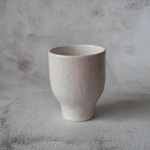 Small ceramic coffee mug, pottery tea cup White