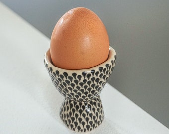 Little rustic egg cups, polli pots, hand painted