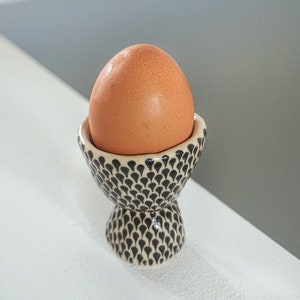 Little rustic egg cups, polli pots, hand painted