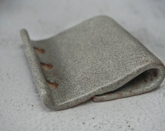 Self draining soap dish or sponge holder, Stoneware Soap Dish