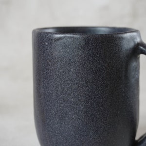 Handmade Stoneware Mug Black Large Cappuccino Cup image 4