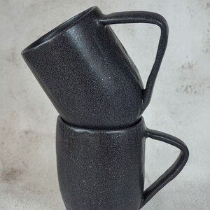 Handmade Stoneware Mug Black Large Cappuccino Cup image 8