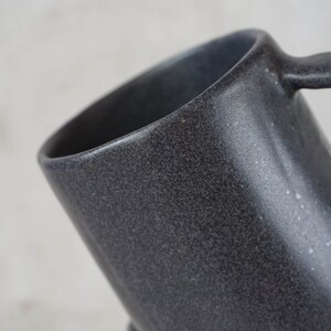 Handmade Stoneware Mug Black Large Cappuccino Cup image 9