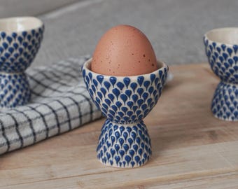 French Ceramic egg cup, handmade egg holder, Easter decoration