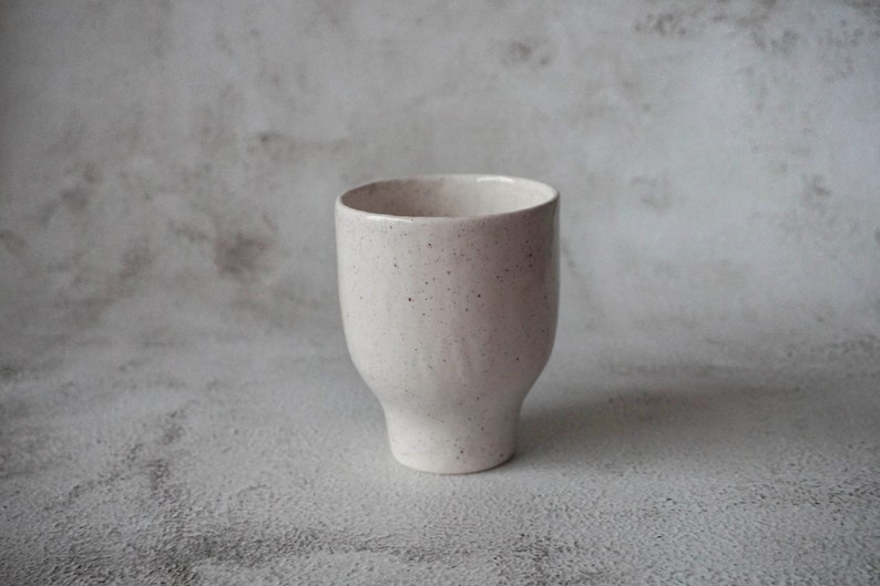 Small ceramic coffee mug, pottery tea cup White