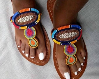African sandals for women, African sandals, maasai sandals,beaded sandals, African sandals, Valentine gift,Platform sandals, handmade sandal