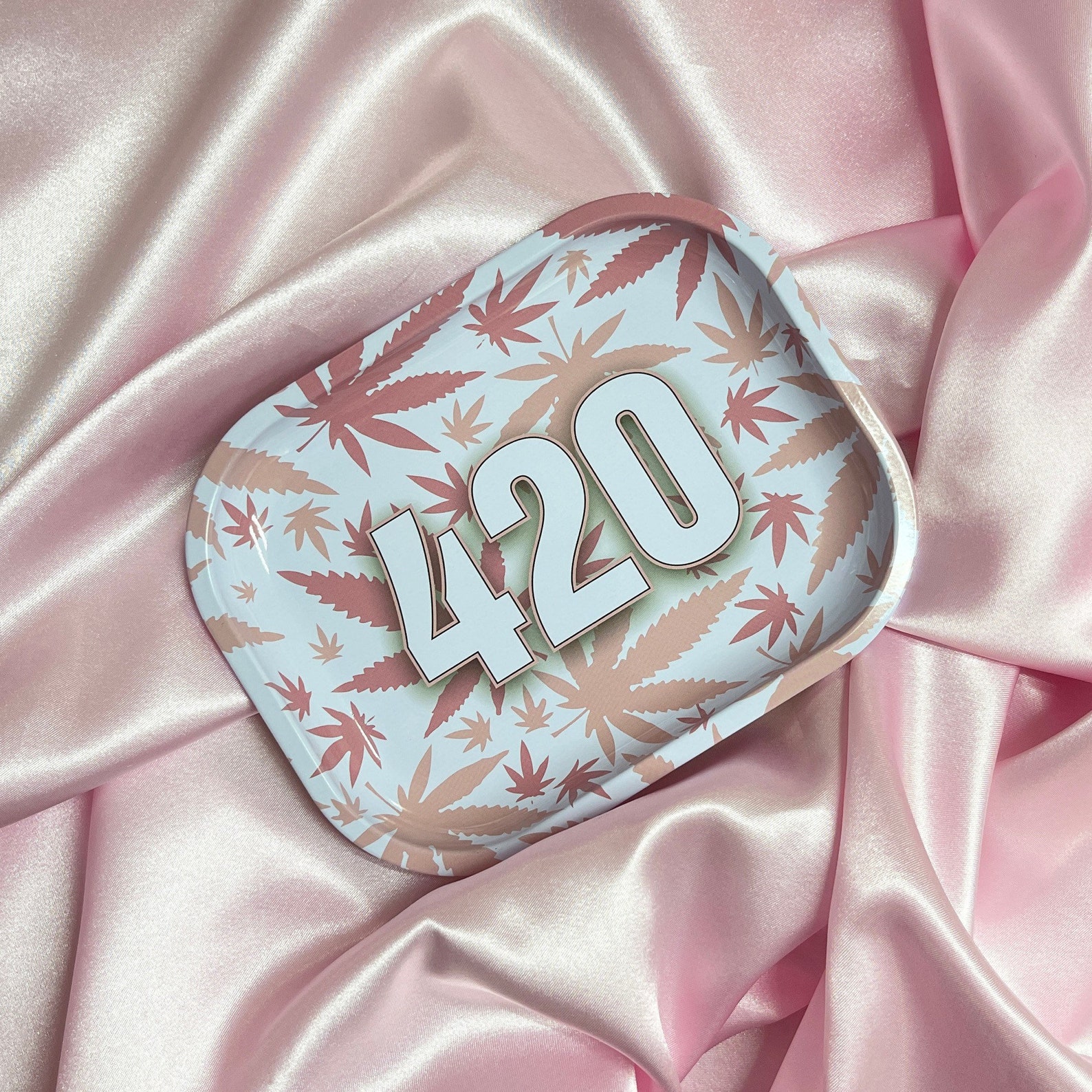 420 Leaves Metal Rolling Tray Cute Girly Smoking Accessories Etsy