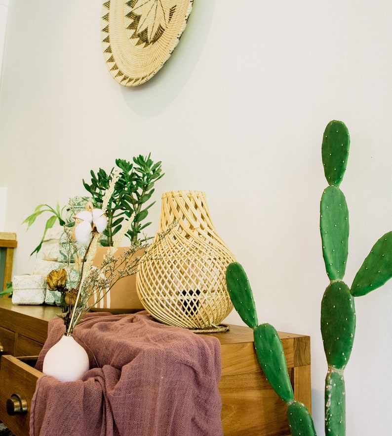 NATUNA RATTAN LAMPSHADE wicker bedside Lampshade table Etsy