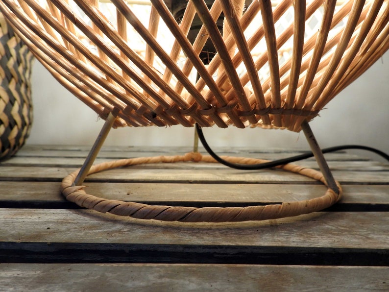 NATUNA RATTAN LAMPSHADE wicker bedside Lampshade table Etsy