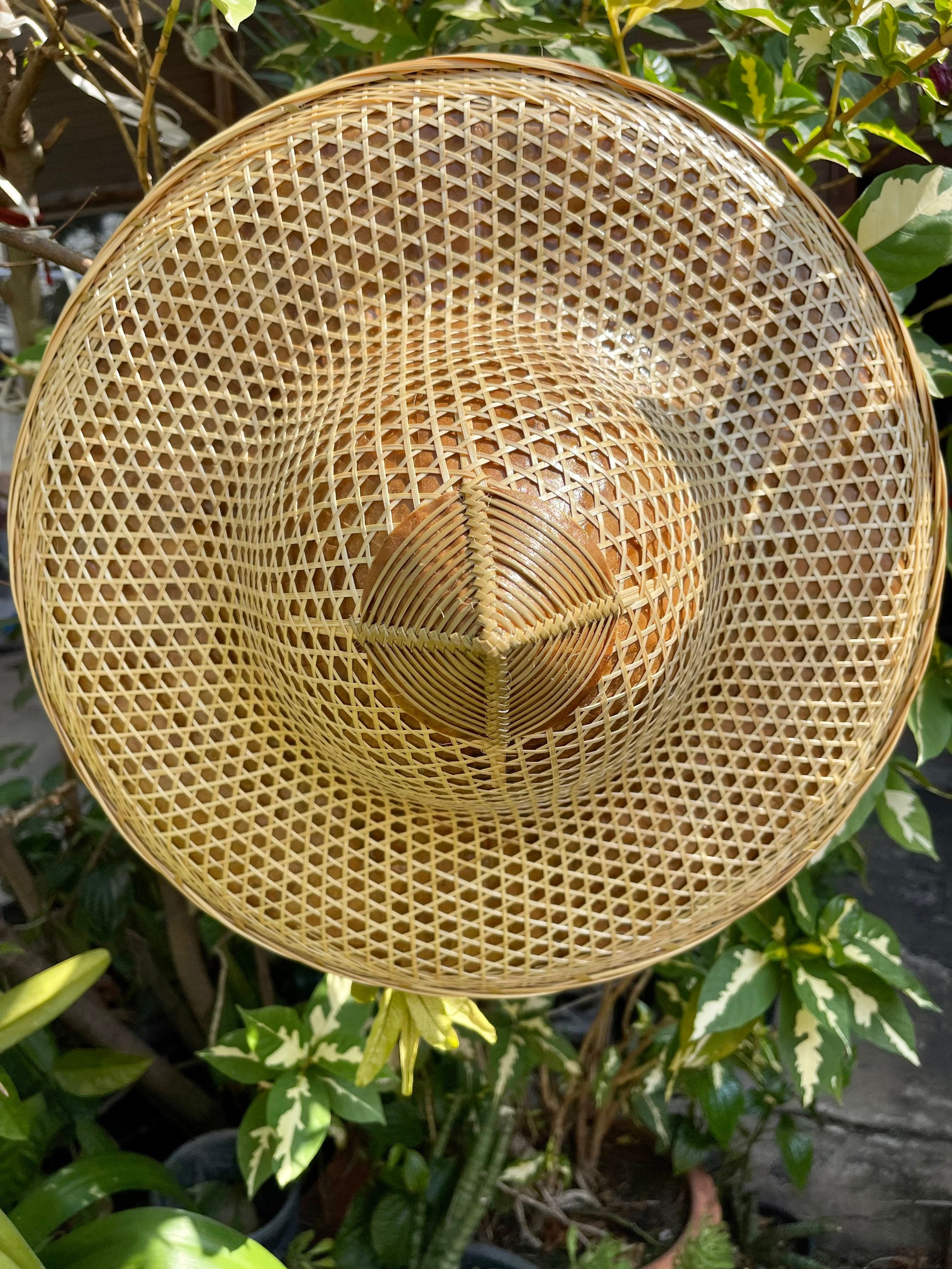 Brown Straw Hat Made From Bamboo and Palm Leaves It is a Beautiful. for ...