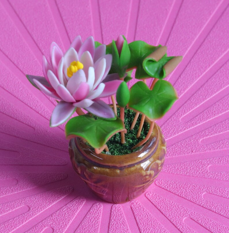 Japanese Clay Lotus Flower Sculpture Home Decoration Gift Etsy