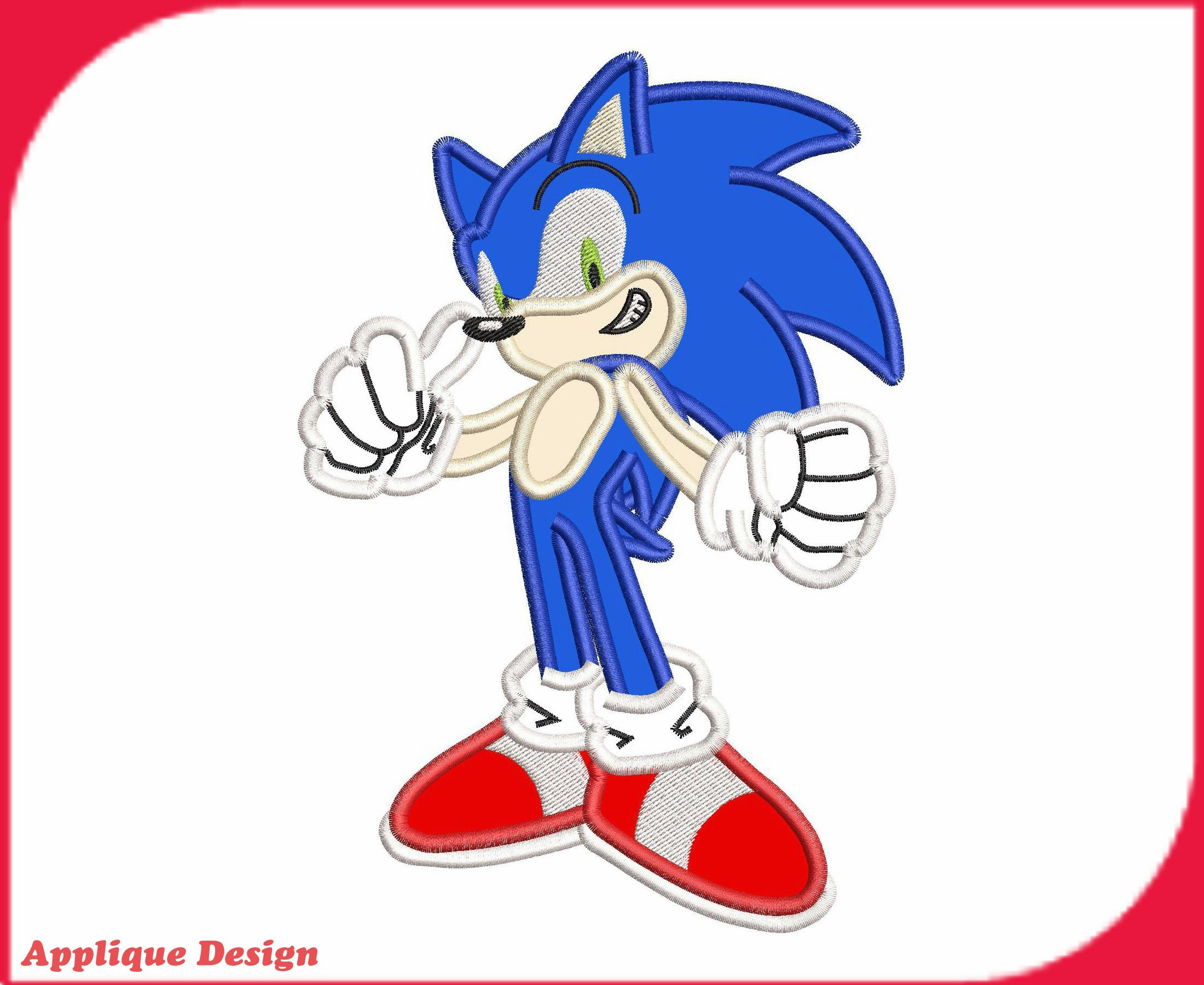 Sonic The Hedgehog Applique Design 06 Instant Download Etsy