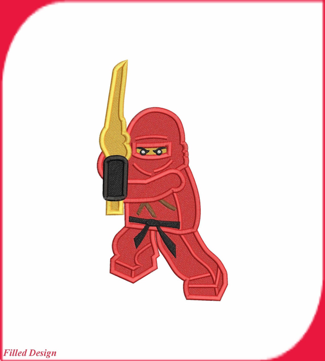 Red Lego Fill Machine Embroidery Design Instant Download Etsy