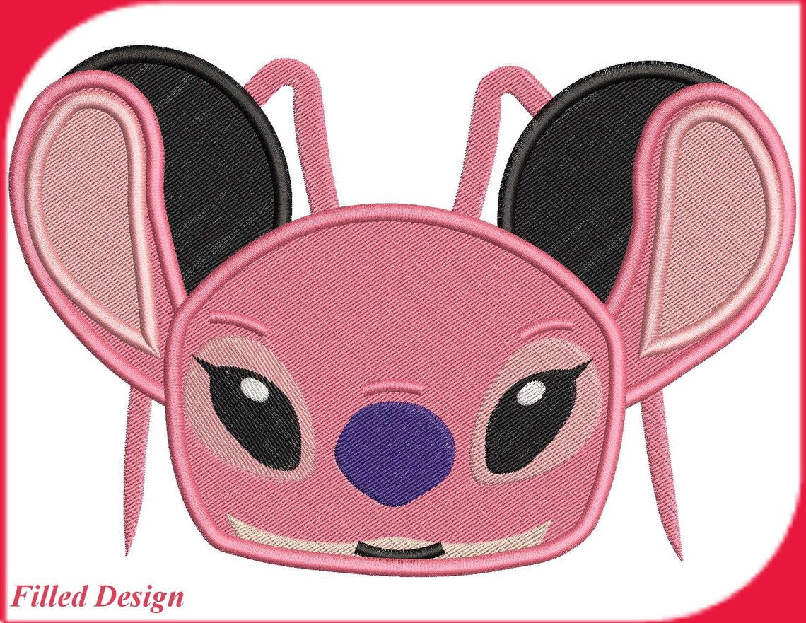 Angel Ears Lilo And Stitch Fill Machine Embroidery Design Etsy