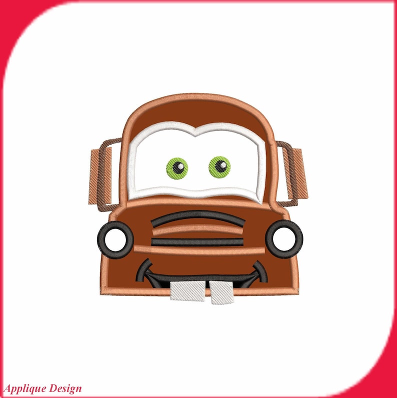 Mater Cars Applique Embroidery Design Instant Download