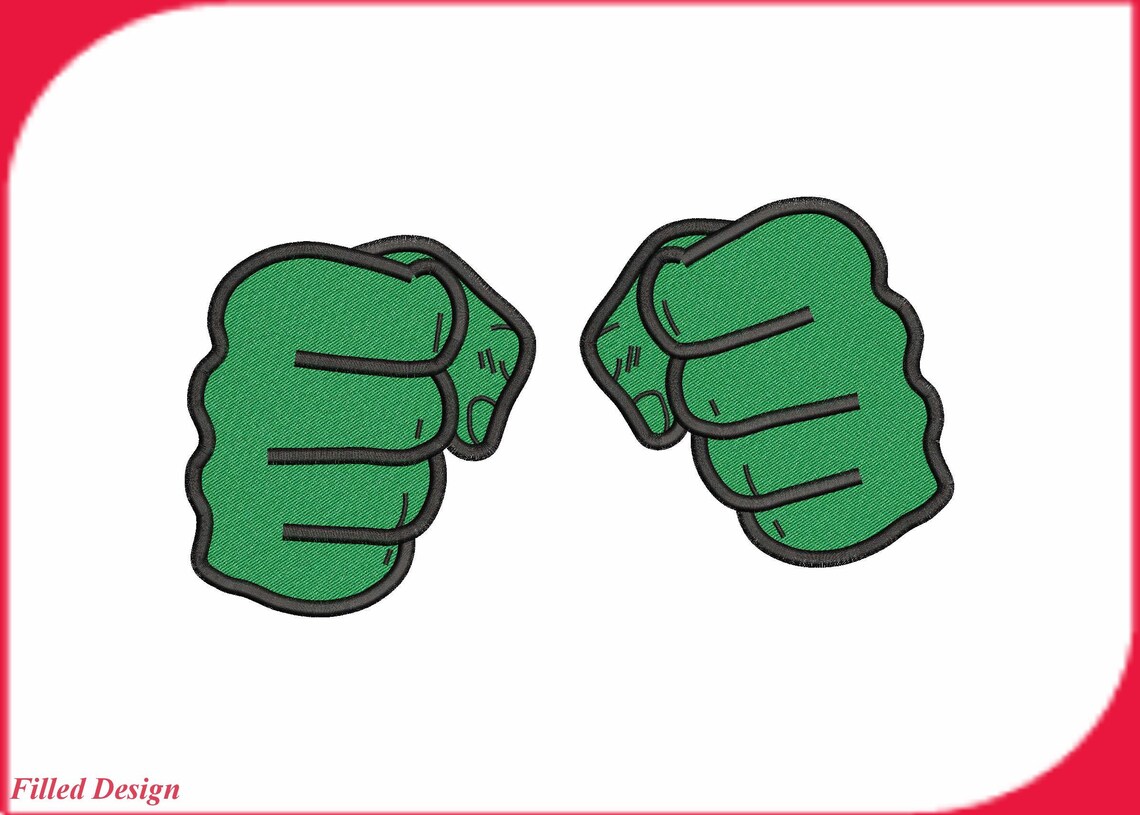 Hulk Hands Fill Machine Embroidery Design Instant Download Etsy