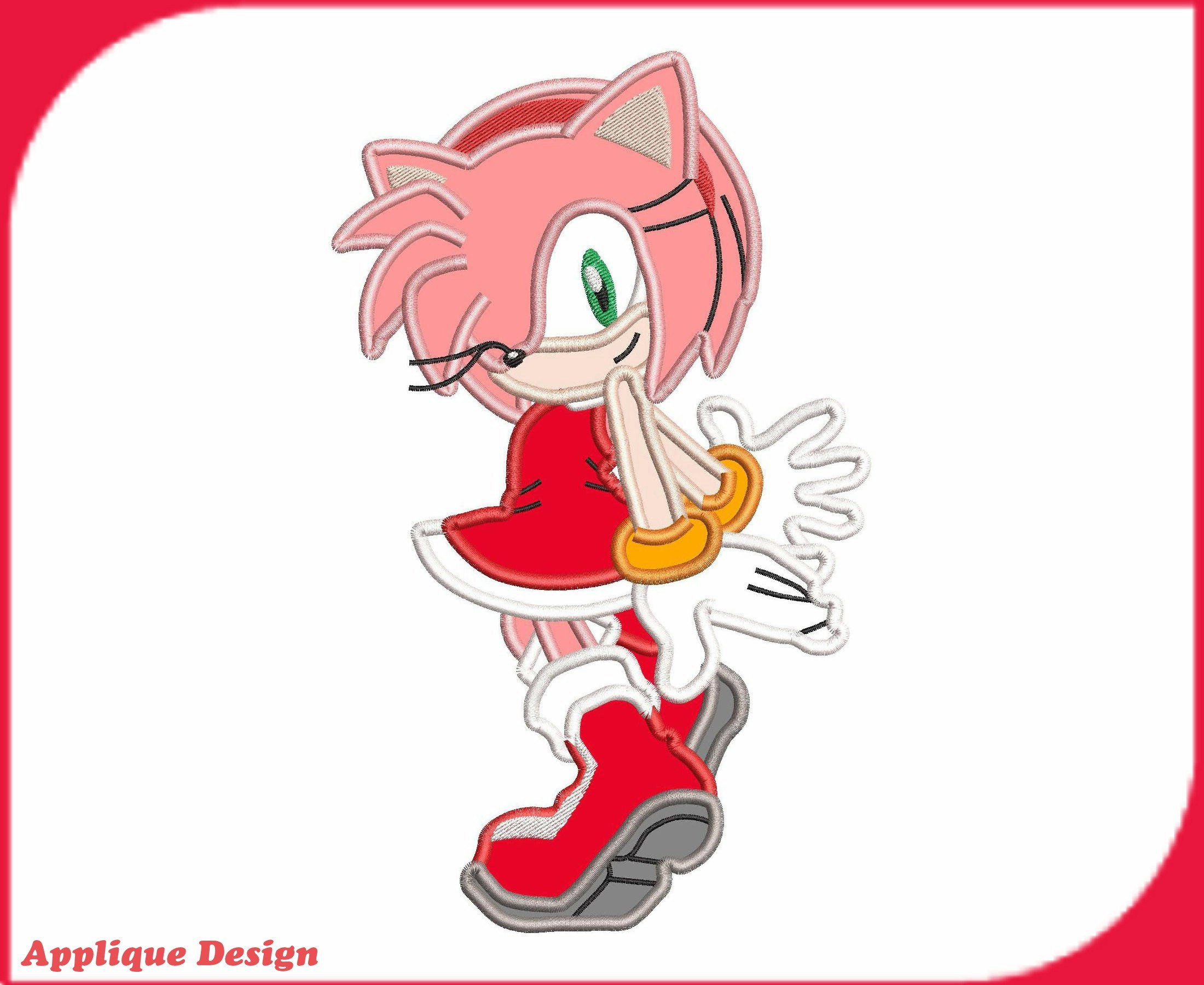 Amy Rose Sonic Applique Design 02 Téléchargement instantané Etsy