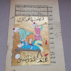 Ottoman Turkish miniature art the Dentist in the Ottoman Empire Hand painting Home decor Wall hanging image 5