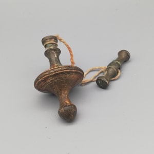 Ottoman Turkish antique bronze plumb bob in UFO shape w/ original bronze grip - Collectable Hand crafted tool Home decor Office decor