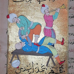 Ottoman Turkish miniature art the Dentist in the Ottoman Empire Hand painting Home decor Wall hanging image 2