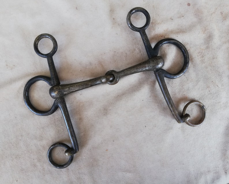 Mid Century, Hand Made Huge Brass Horse Bit From Turkey Foldable