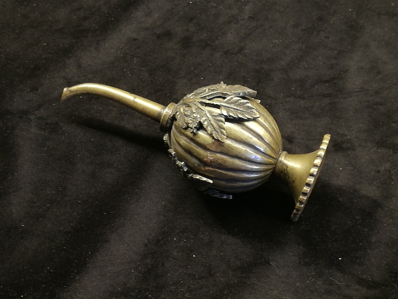 1920's Ottoman Turkish Antique Brass & Metal Gulabdan / Rose Water