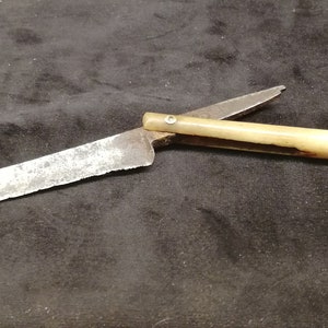 1900-talets ottomanska turkiska antika rakkniv med benhandtag - Frisörverktyg för rakning av skägg - Handgjort samlarobjekt