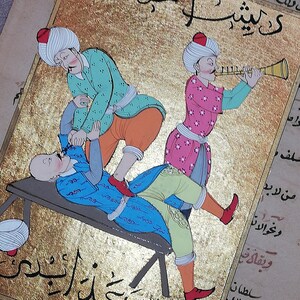 Ottoman Turkish miniature art the Dentist in the Ottoman Empire Hand painting Home decor Wall hanging image 6