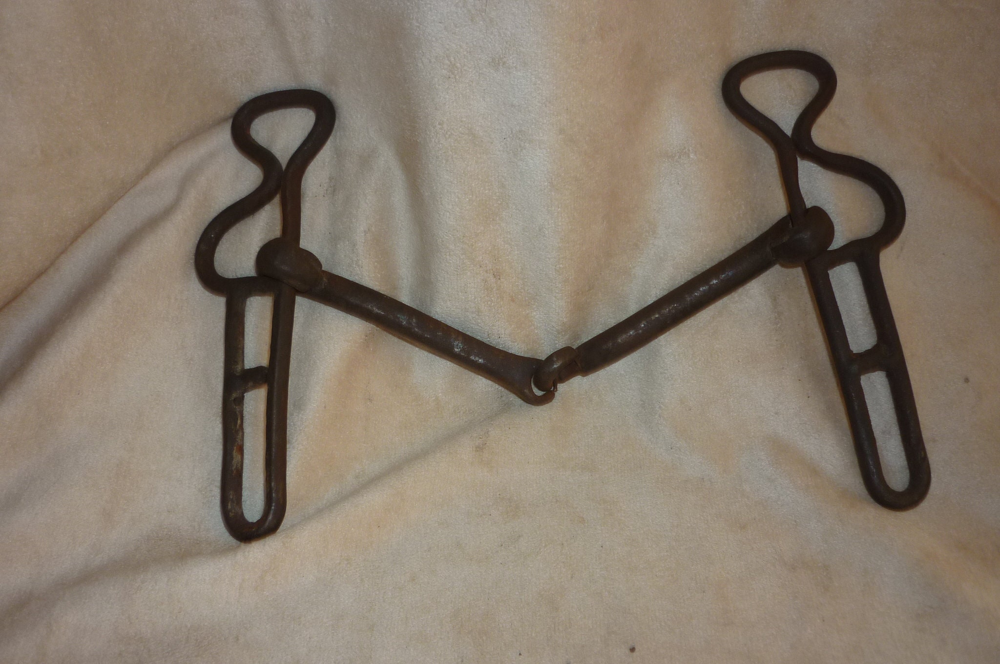 Mors De Cheval Ancien En Fer – Antique Bit – Fabriqué Main USA – Western Americana