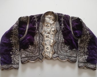 Ottoman Turkish antique " cepken " ladies' jacket embroidered w/ metallic thread - Collectable Home decor all decor