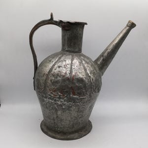Jarra/aguamanil antigua de cobre turco otomano del siglo XIX con asa de bronce - Decoración del hogar y del jardín - Modelo raro