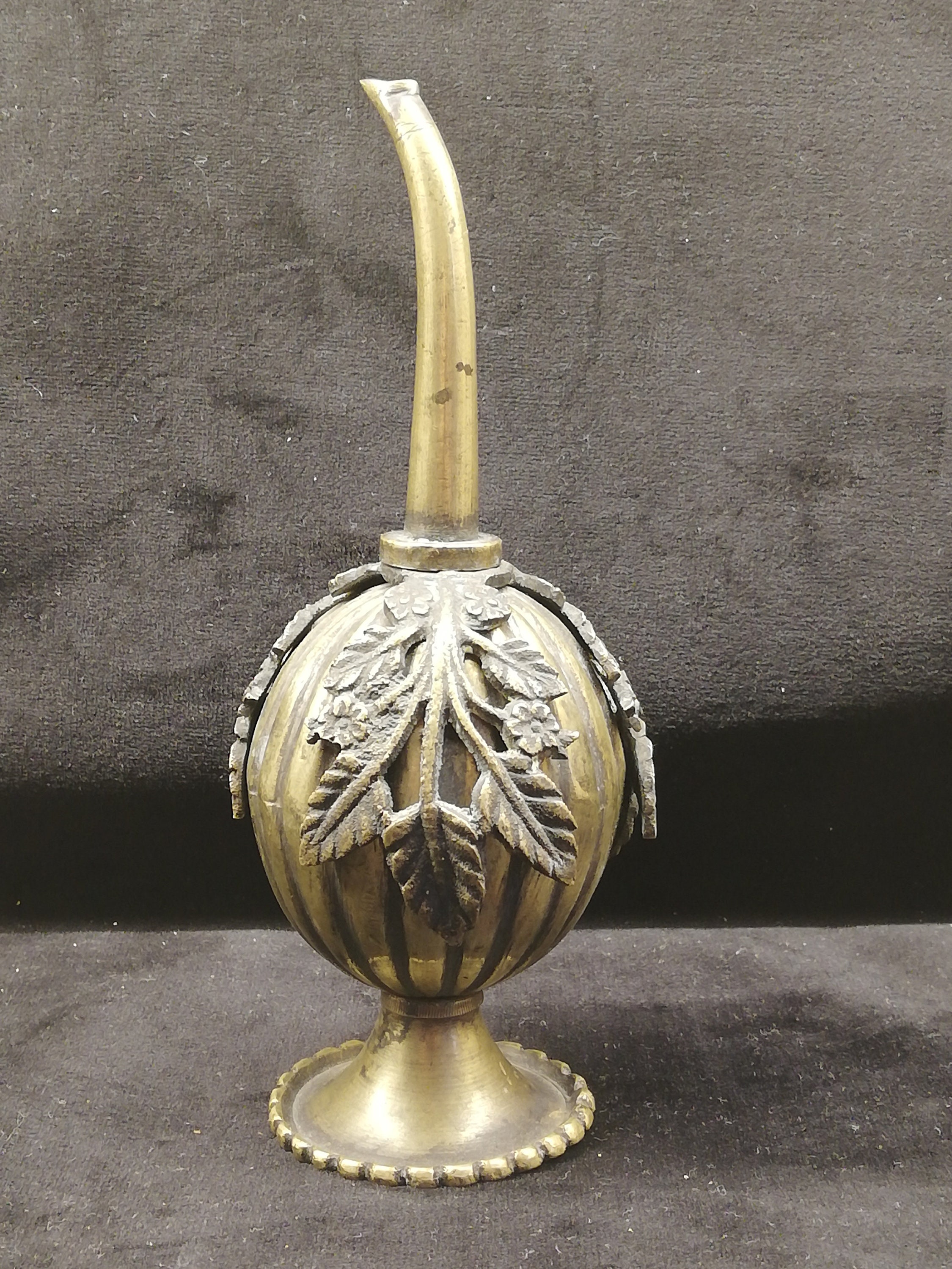 1920's Ottoman Turkish Antique Brass & Metal Gulabdan / Rose Water