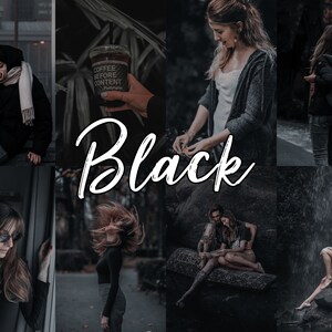 15 Lightroom Presets, Lightroom Mobile Presets, Desktop Presets, Fotofilter für Blogger - Schwarz Presets