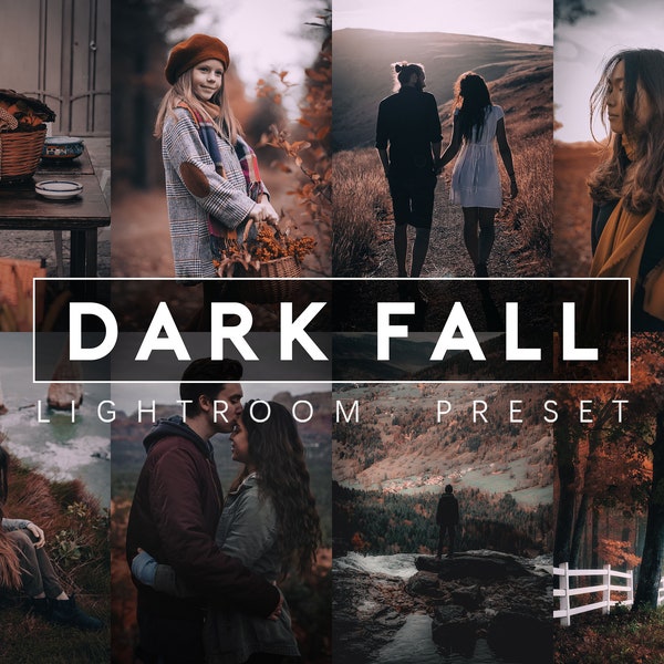 DARK FALL PRESETS, Fall Preset Bundle, Digital Lightroom Photo Filter Presets For Bloggers, Bright Warm Moody Preset Bundle Of 20