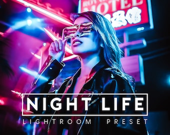 20 Lightroom Presets, Lightroom Mobile Presets, Desktop Presets, Fotofilter für Blogger - Nachtleben Presets