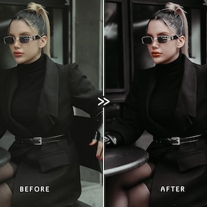 BLACK TONES PRESETS, Aesthetic Presets, Lightroom Presets Great For Bloggers, Photographers And Everyone, Digital Preset Bundle Of 21 image 7