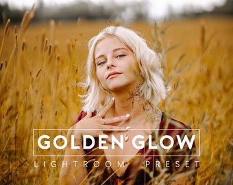 PHOTO FILTER PRESETS, Romantic Presets, Printable Golden Glow Photo Filter Lightroom Presets Bundle For Bloggers, Bright Warm Presets