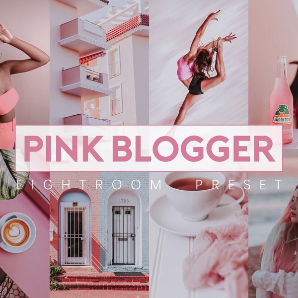 PINK BLOGGER PRESETS, Aesthetic Presets, Minimalist Lightroom Presets Photo Editing Filter For Influencers, Digital Photography Presets