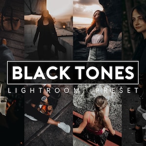 BLACK TONES PRESETS, Aesthetic Presets, Lightroom Presets Great For Bloggers, Photographers And Everyone, Digital Preset Bundle Of 21 image 1