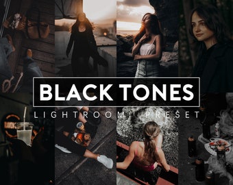 BLACK TONES PRESETS, ästhetische Presets, Lightroom Presets, ideal für Blogger, Fotografen und alle, Digital Preset Bundle von 21