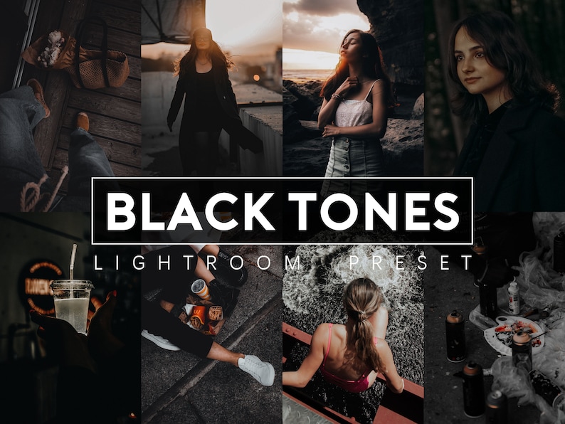 BLACK TONES PRESETS, Aesthetic Presets, Lightroom Presets Great For Bloggers, Photographers And Everyone, Digital Preset Bundle Of 21 image 1