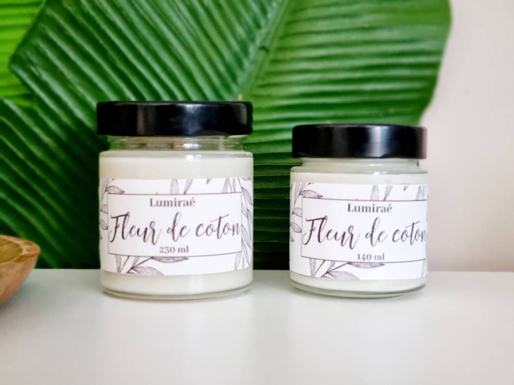 Bougie Fleur de Coton/Bougie à La Cire Soja