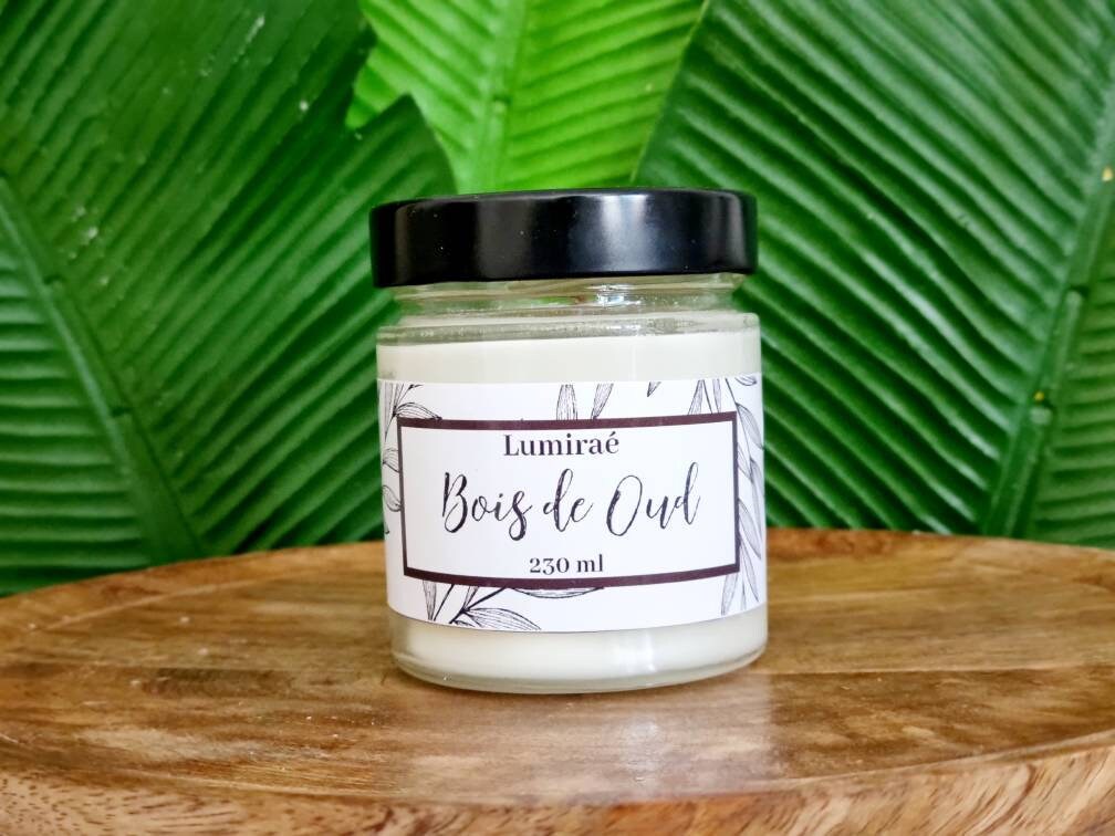 Bougie Bois de Oud/ Bougie à La Cire Soja