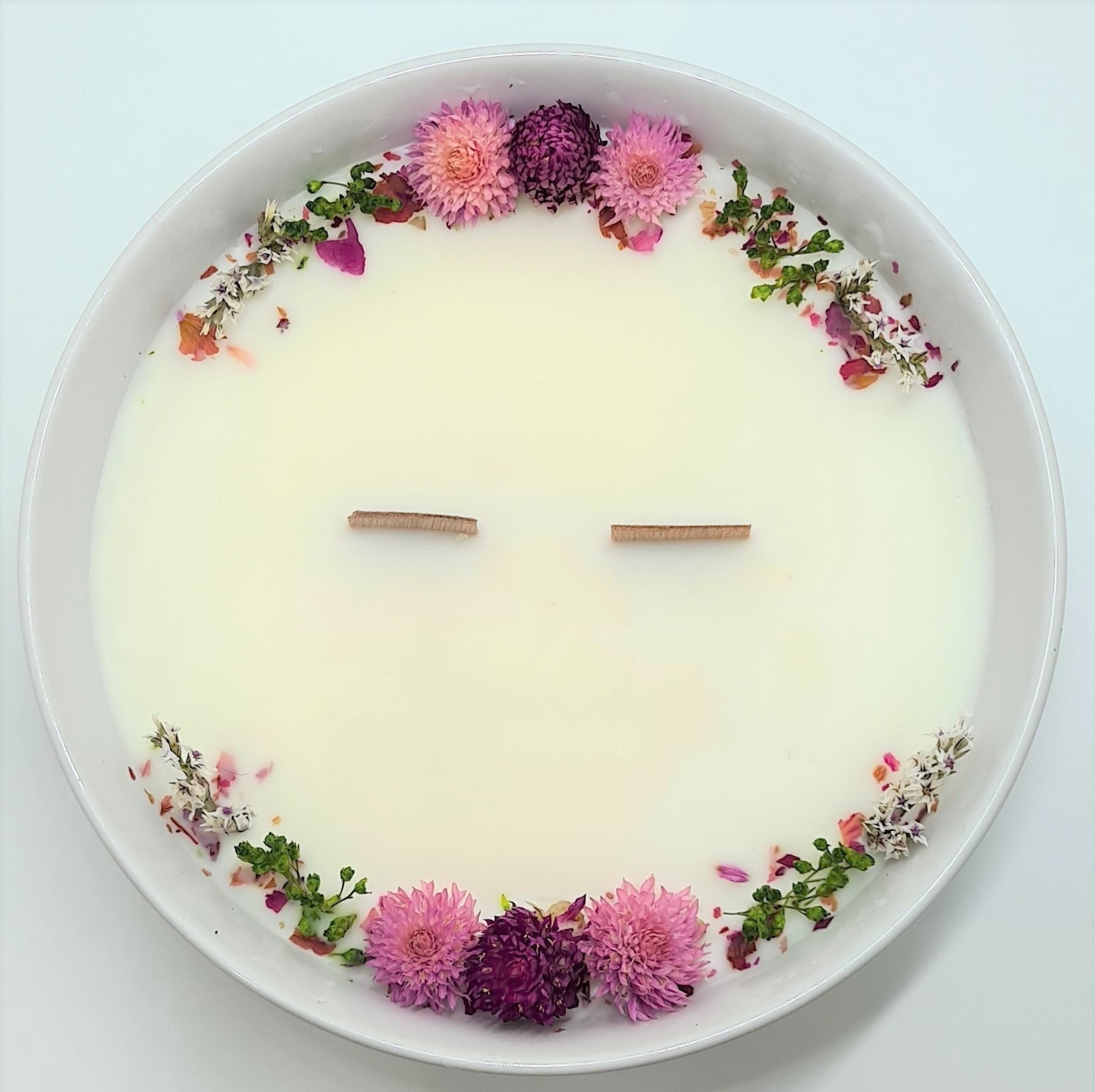 Bougie Fleur à La Cire de Soja /Coupe Fleurie Aloe Vera