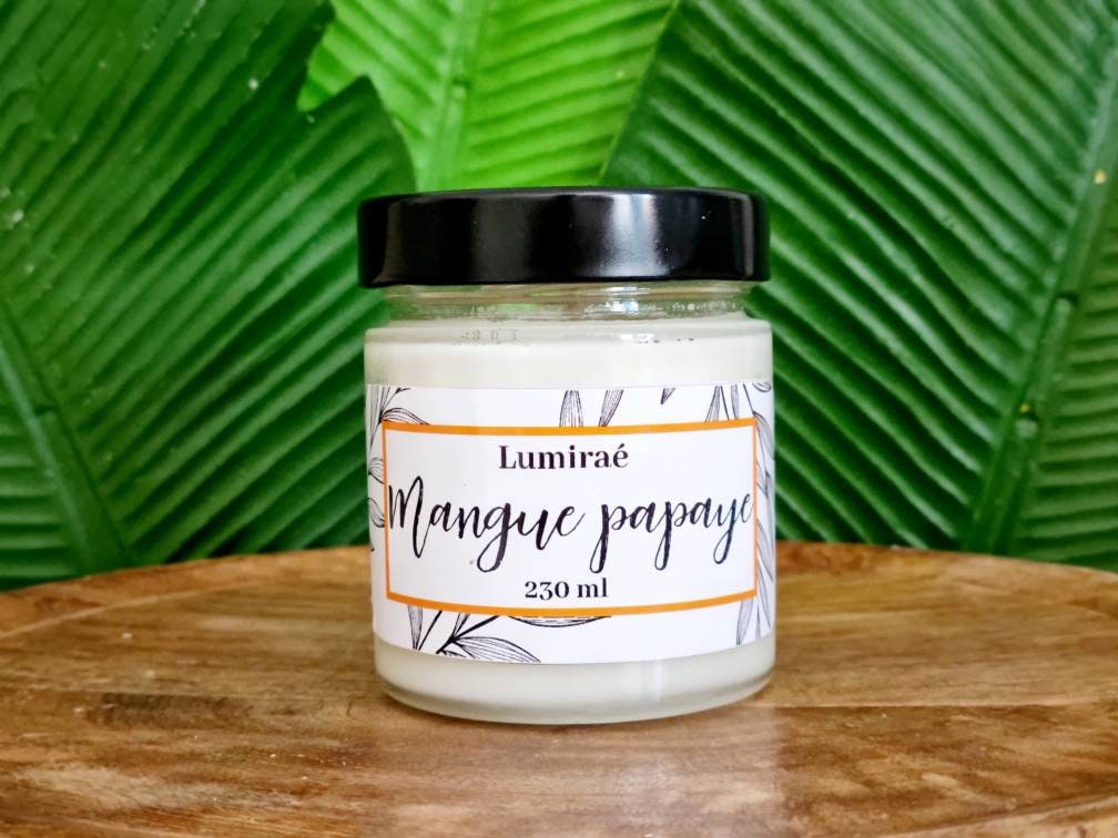Bougie Mangue Papaye/Bougie à La Cire de Soja
