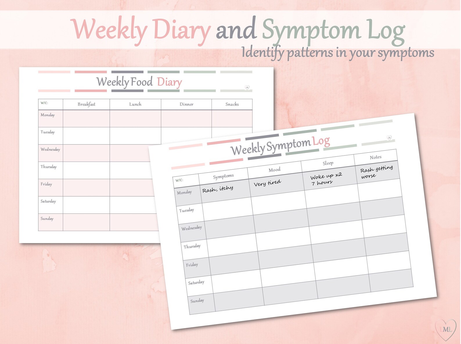Food Allergy Planner Food Diary Printable Allergy Diary - Etsy UK