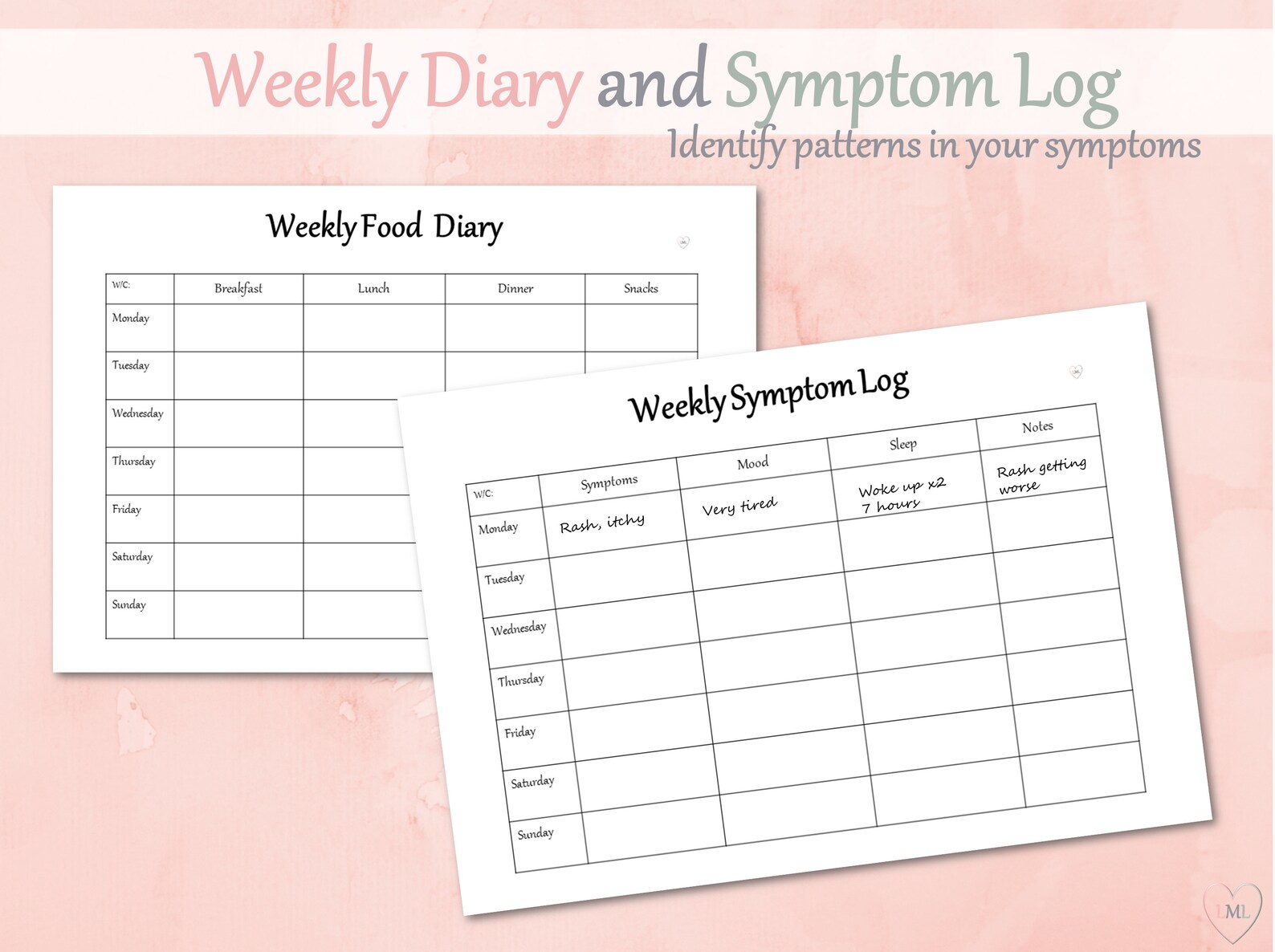 Food Allergy Planner Food Diary Printable Food Diary - Etsy