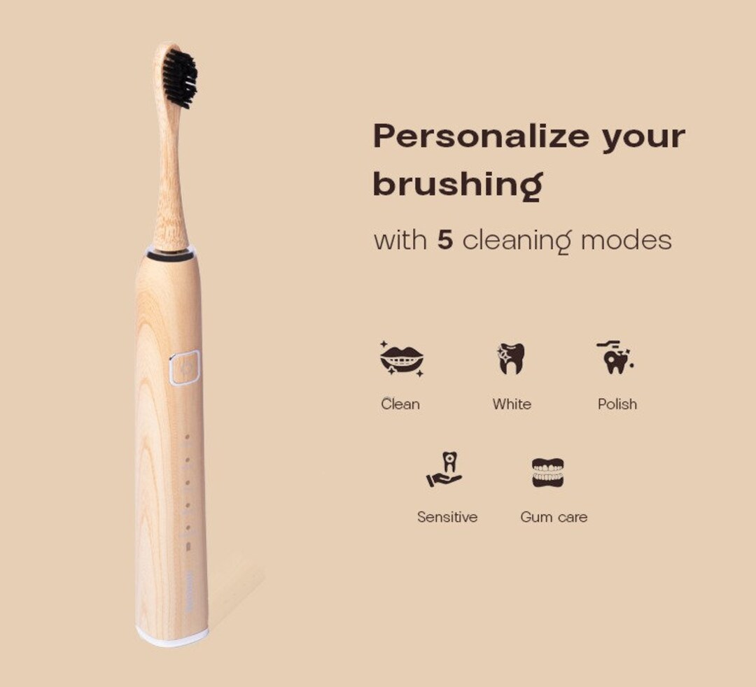 Eco Friendly Bamboo Electric Toothbrush 4pack Compostable Toothbrush