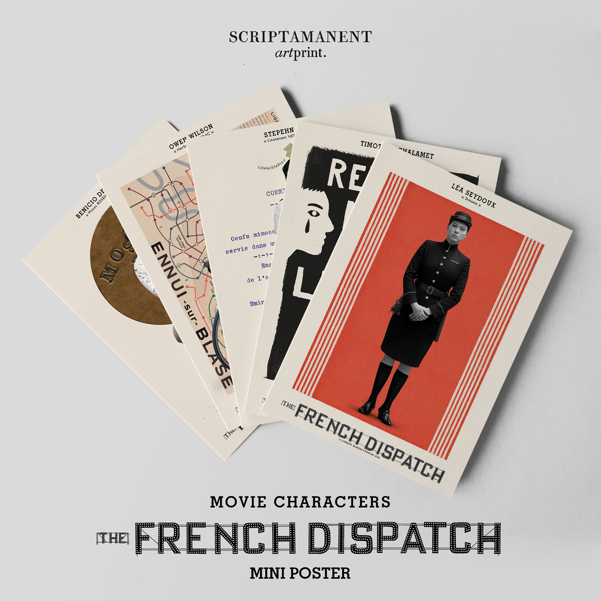 The French Dispatch Character Mini Poster Etsy