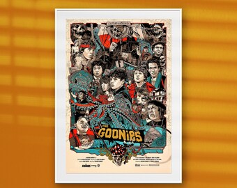 INKLOT Poster vintage del cinema The Goonies, dipinto decorativo su tela, poster da parete e stampa artistica moderna per la camera da letto, 20 x 30 cm